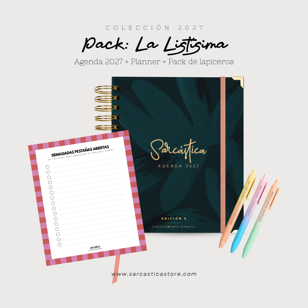 Pack Agenda: La Listísima (Agenda Sarcástica 2027 + Planner + Lapiceros) (PREVENTA)
