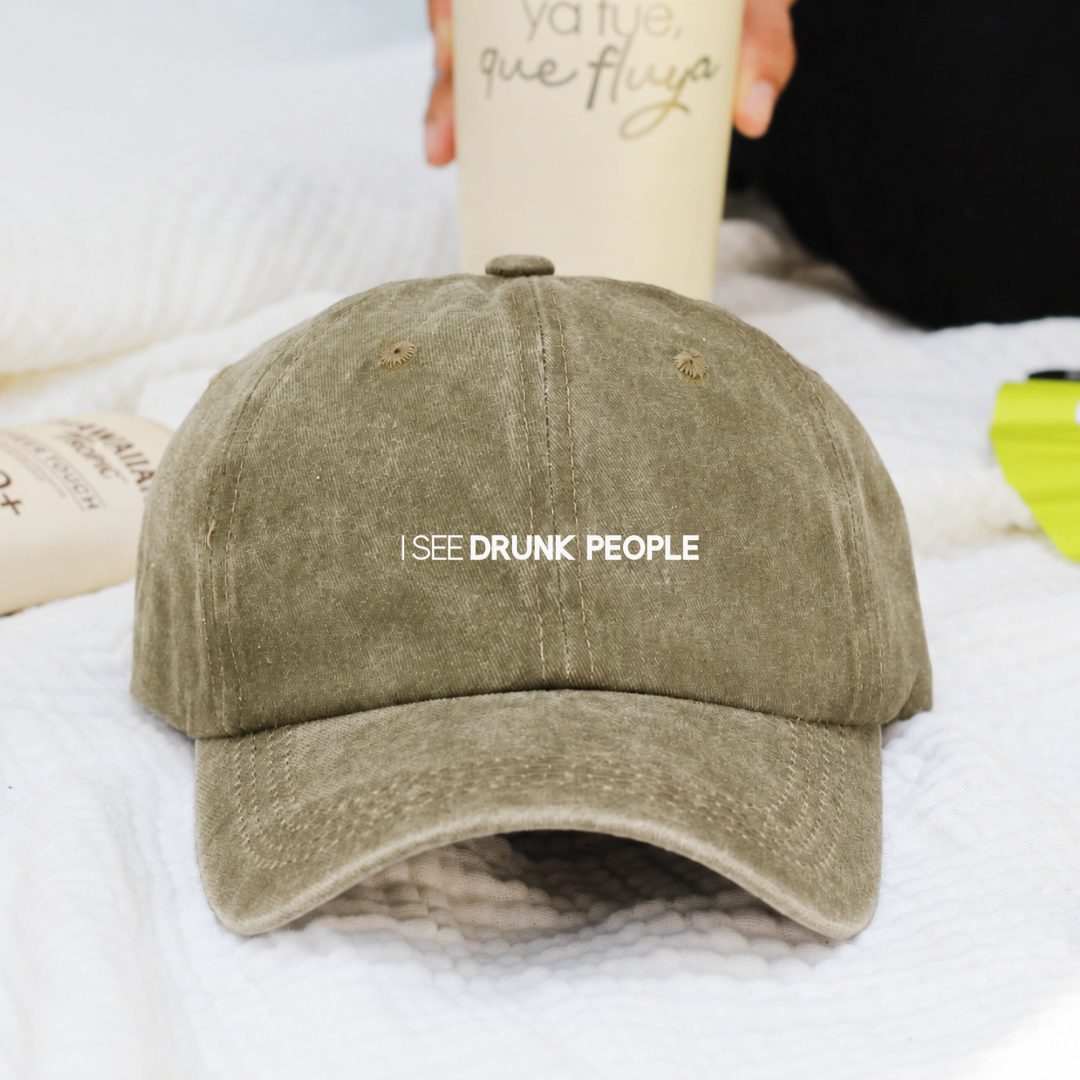 Gorra Washed - I see drunk people