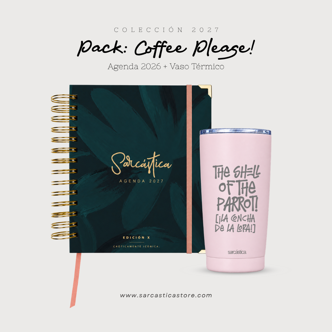 Pack Agenda: Coffee Please! (Agenda Sarcástica 2027 + Vaso Térmico) (PREVENTA)