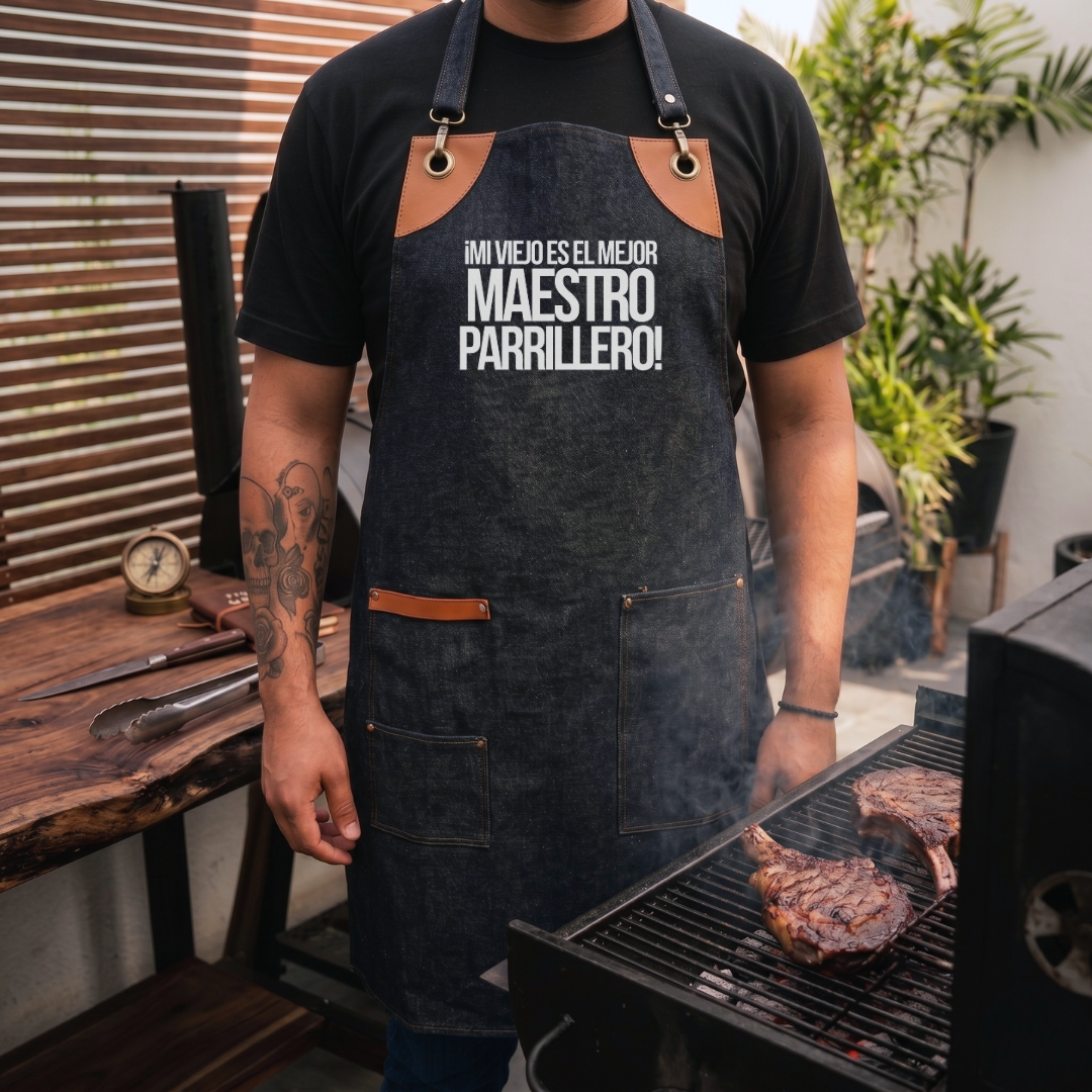 Mandil Edición Papá - ¡Mi viejo es el mejor Maestro Parrillero!