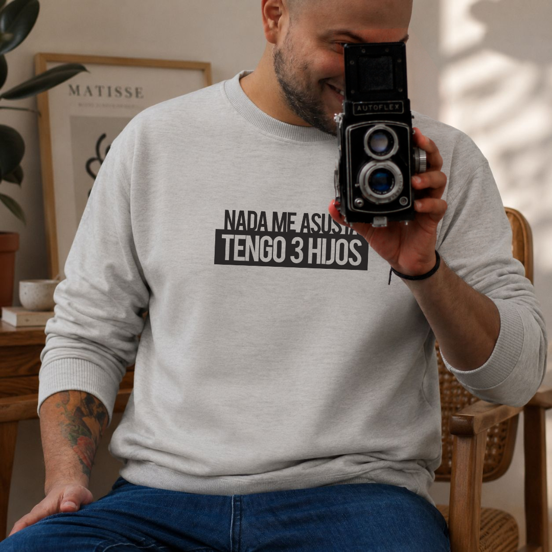 Polera Individual l Papá - Nada me asusta tengo 3 hijos