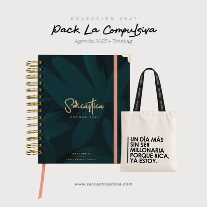 Pack Agenda: La Compulsiva (Agenda Sarcástica 2027 + Totebag) (PREVENTA)
