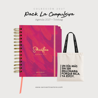 Pack Agenda: La Compulsiva (Agenda Sarcástica 2027 + Totebag) (PREVENTA)