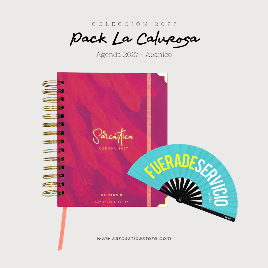 Pack Agenda: La Calurosa (Agenda Sarcástica 2027 + Abanico) (PREVENTA)