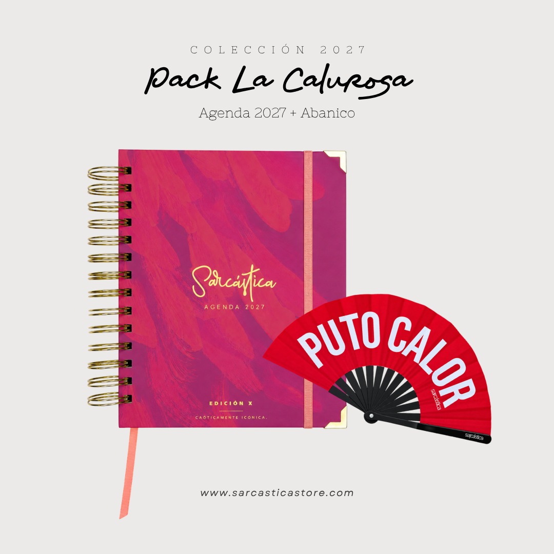 Pack Agenda: La Calurosa (Agenda Sarcástica 2027 + Abanico) (PREVENTA)