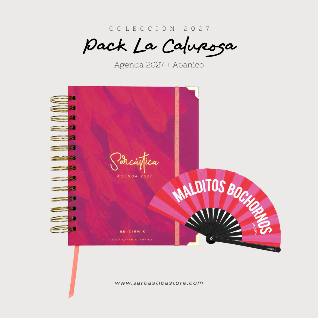 Pack Agenda: La Calurosa (Agenda Sarcástica 2027 + Abanico) (PREVENTA)