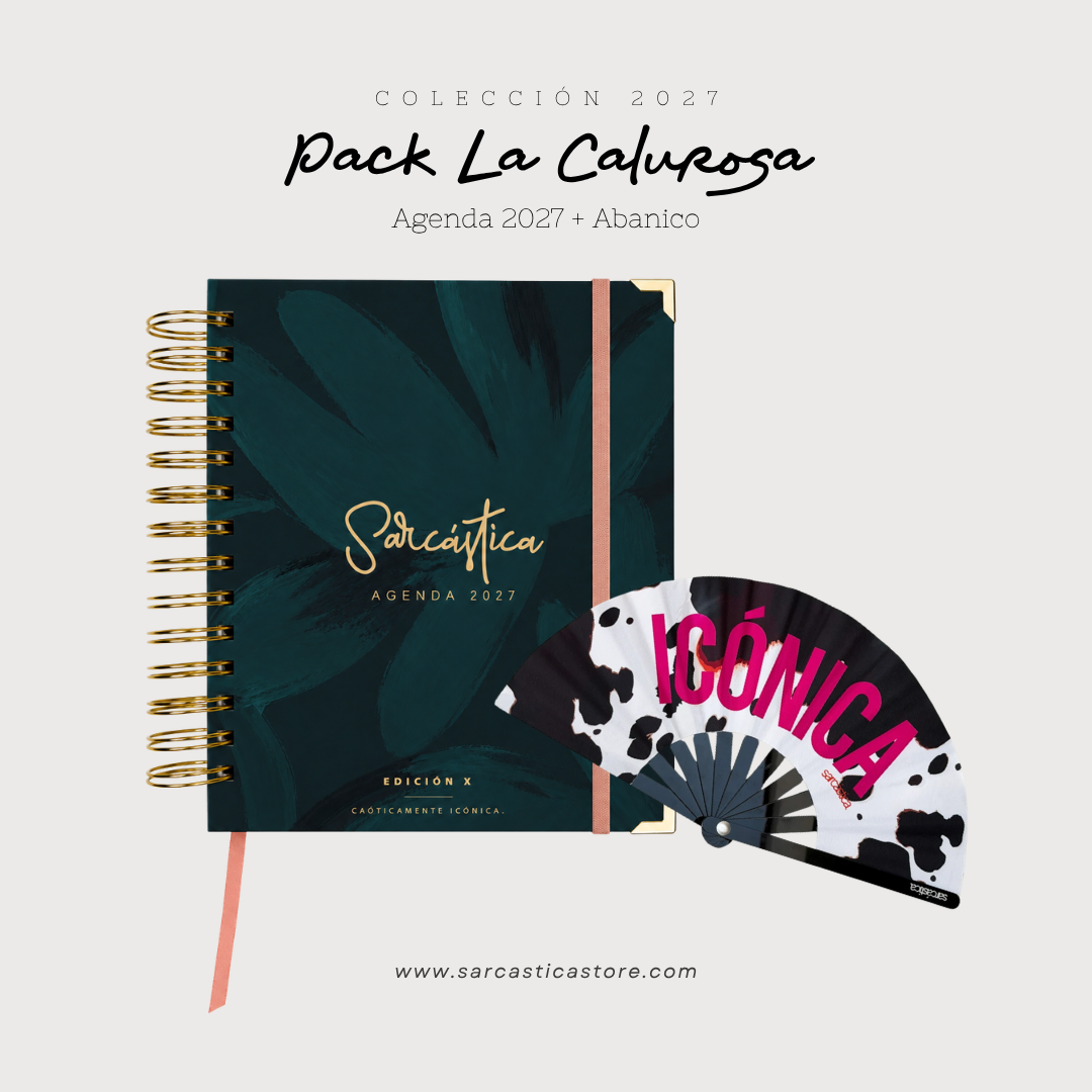 Pack Agenda: La Calurosa (Agenda Sarcástica 2027 + Abanico) (PREVENTA)