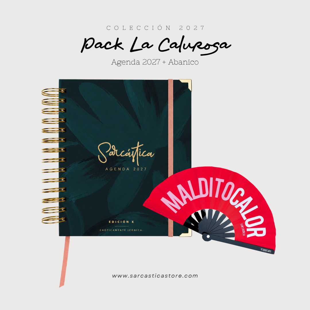 Pack Agenda: La Calurosa (Agenda Sarcástica 2027 + Abanico) (PREVENTA)