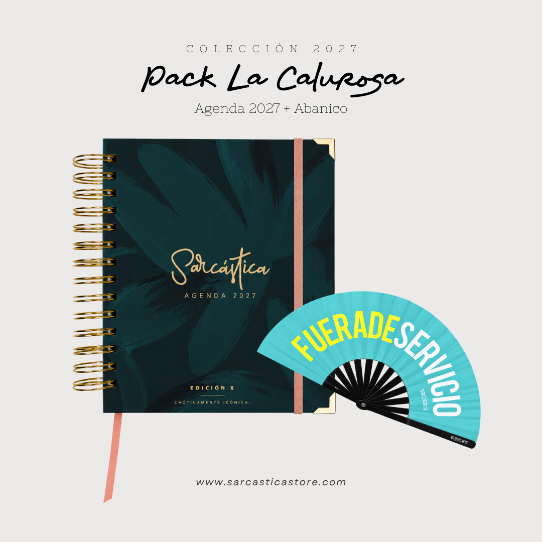 Pack Agenda: La Calurosa (Agenda Sarcástica 2027 + Abanico) (PREVENTA)