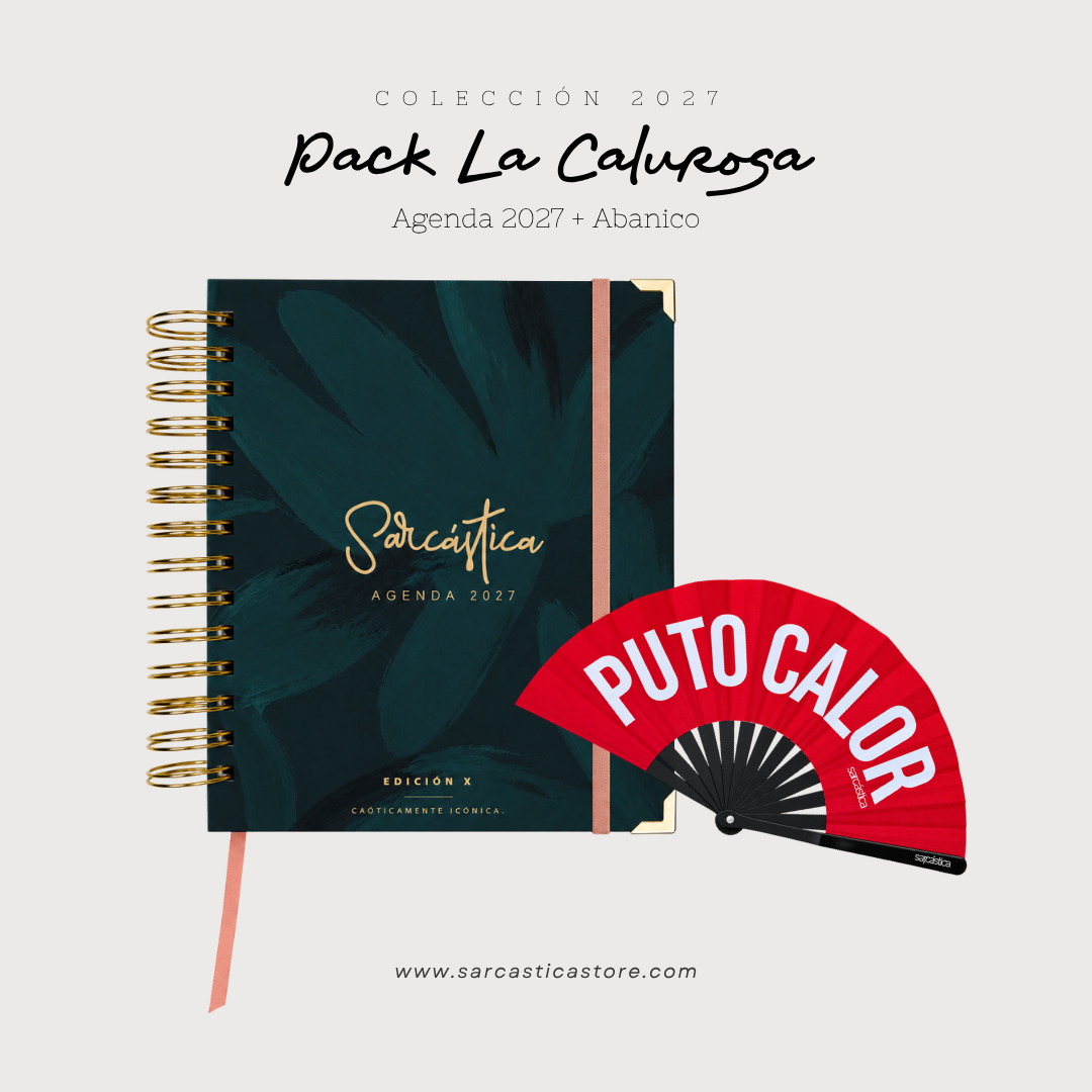 Pack Agenda: La Calurosa (Agenda Sarcástica 2027 + Abanico) (PREVENTA)