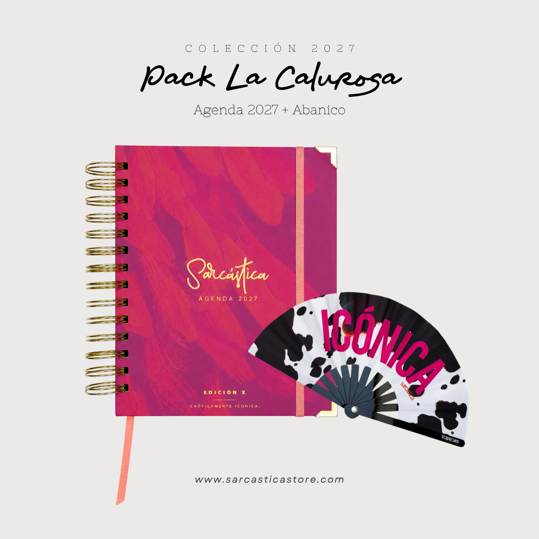 Pack Agenda: La Calurosa (Agenda Sarcástica 2027 + Abanico) (PREVENTA)