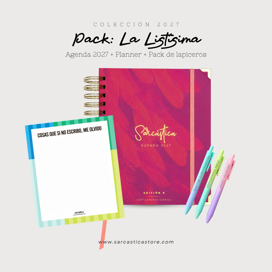 Pack Agenda: La Listísima (Agenda Sarcástica 2027 + Planner + Lapiceros) (PREVENTA)