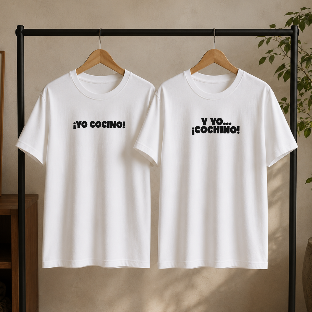 Polos Match Pareja "Yo cocino - Yo cochino"
