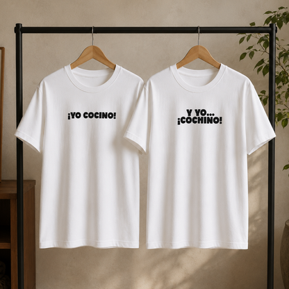 Polos Match Pareja "Yo cocino - Yo cochino"