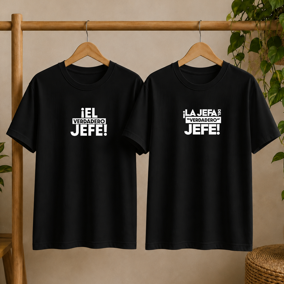 Polos Match Pareja "El jefe - La jefa del jefe"