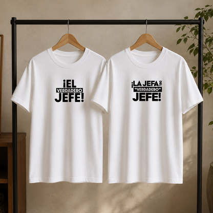 Polos Match Pareja "El jefe - La jefa del jefe"