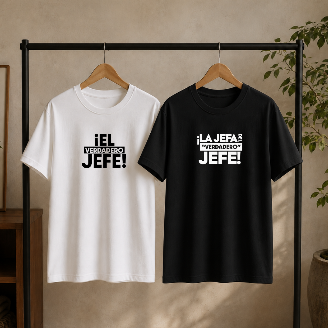 Polos Match Pareja "El jefe - La jefa del jefe"