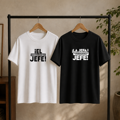 Polos Match Pareja "El jefe - La jefa del jefe"