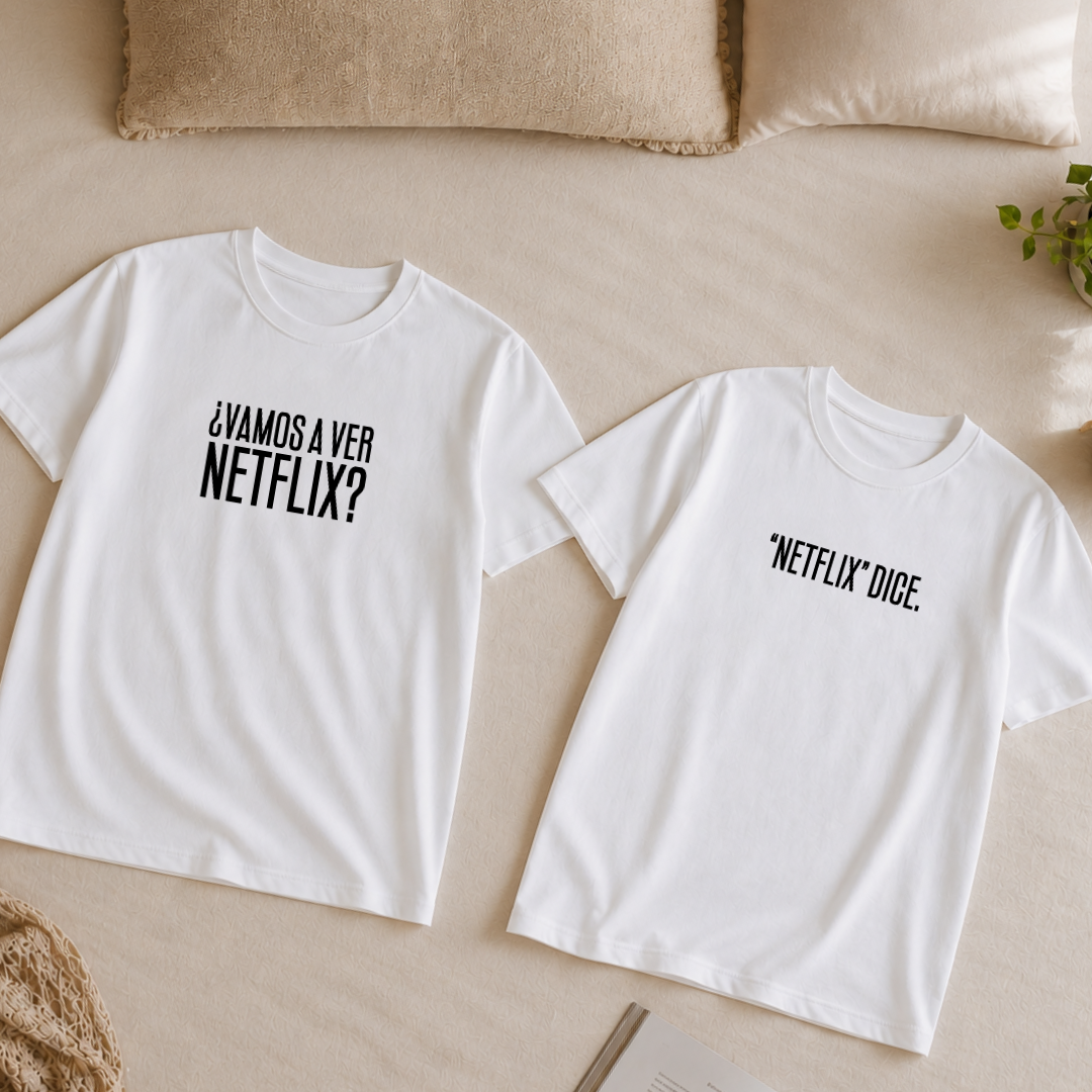 Polos Match Pareja  "¿Vamos a ver Netflix?"