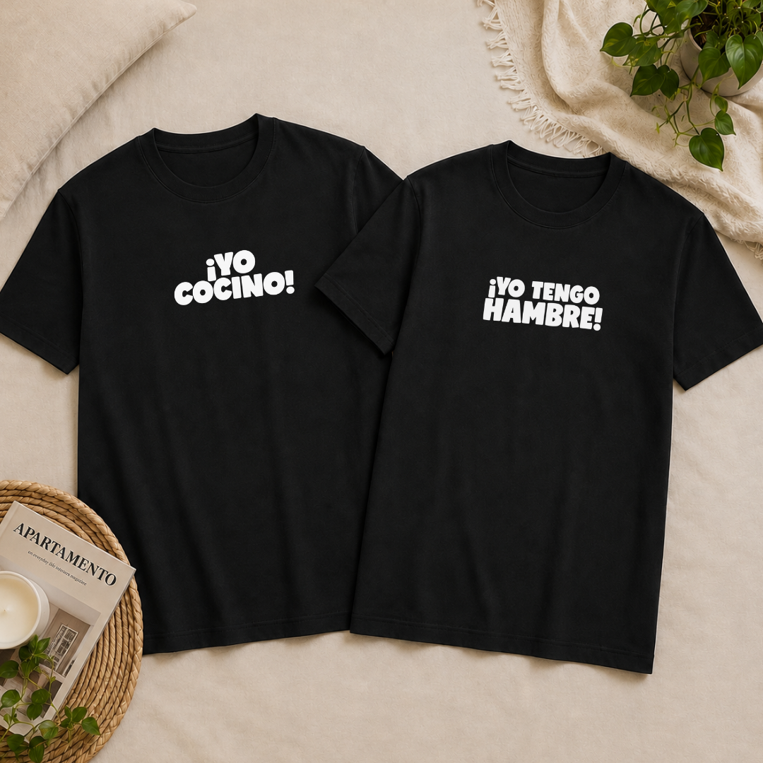 Polos Match pareja "Yo cocino - Yo tengo hambre"