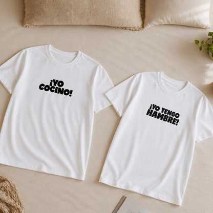 Polos Match pareja "Yo cocino - Yo tengo hambre"