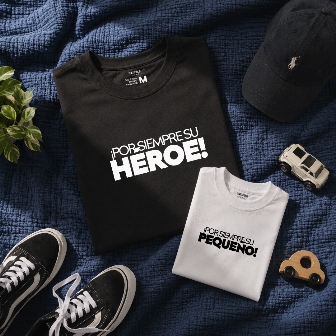 Polos Match l Papá - ¡Por siempre su héroe!