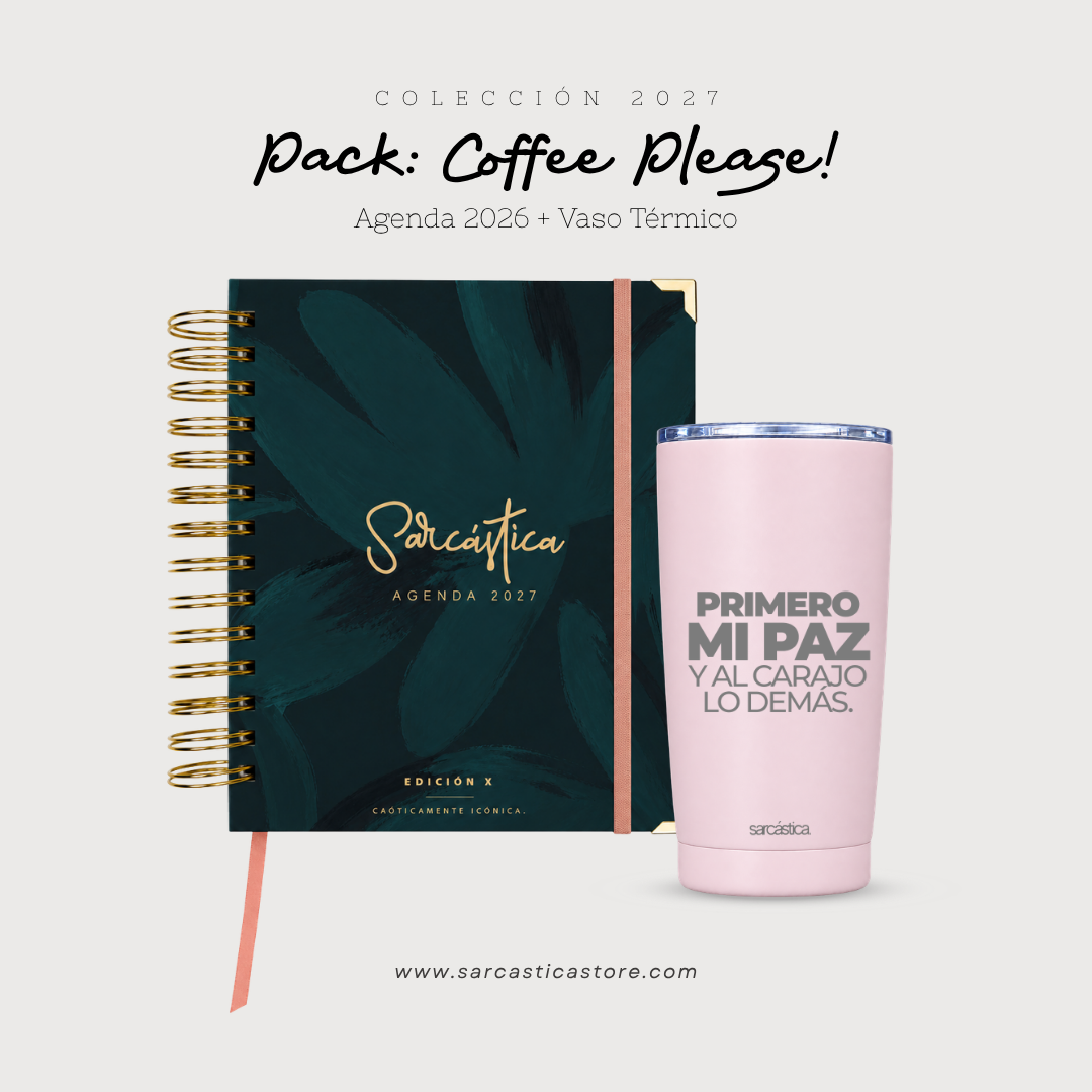 Pack Agenda: Coffee Please! (Agenda Sarcástica 2027 + Vaso Térmico) (PREVENTA)