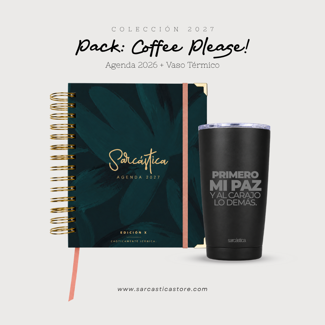 Pack Agenda: Coffee Please! (Agenda Sarcástica 2027 + Vaso Térmico) (PREVENTA)