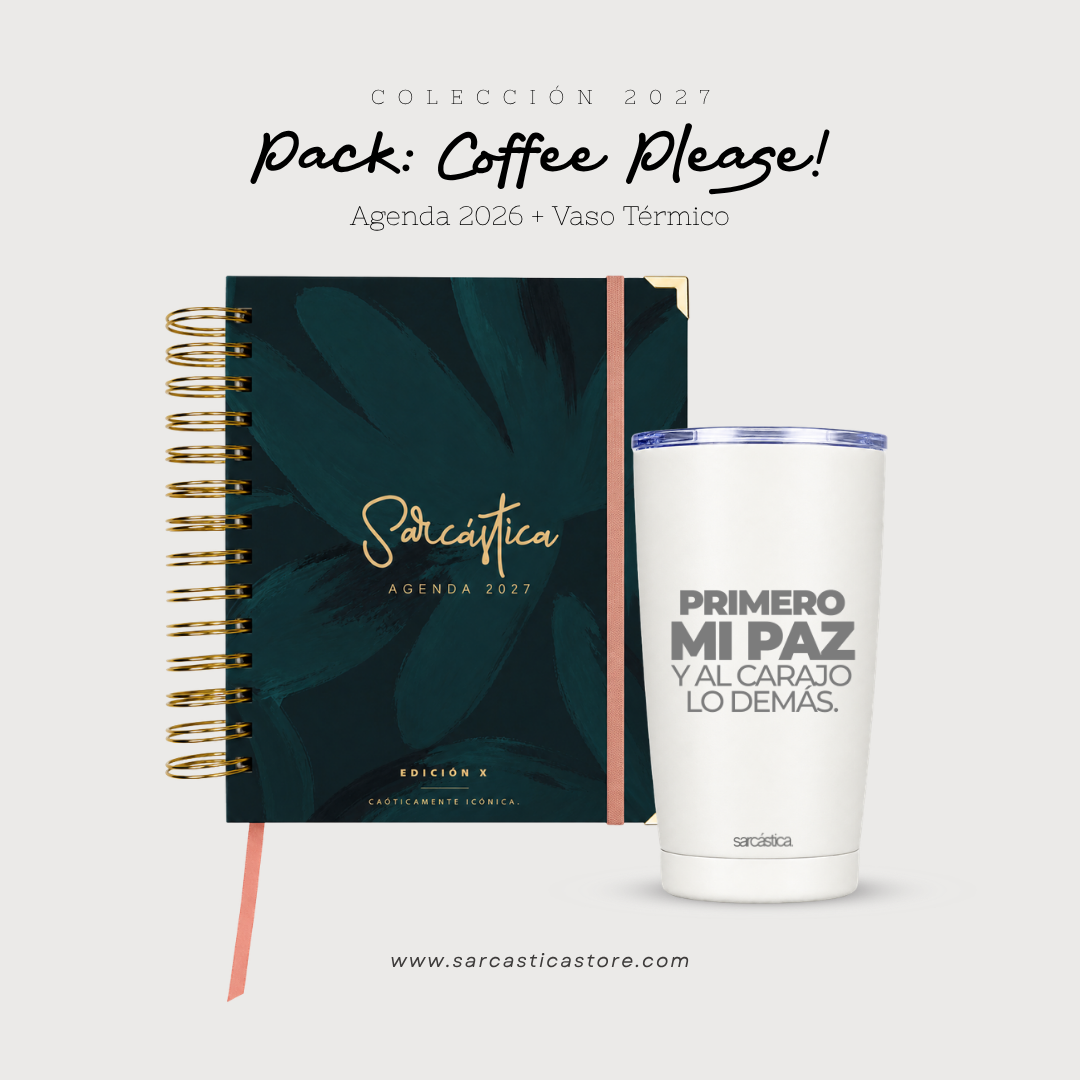 Pack Agenda: Coffee Please! (Agenda Sarcástica 2027 + Vaso Térmico) (PREVENTA)