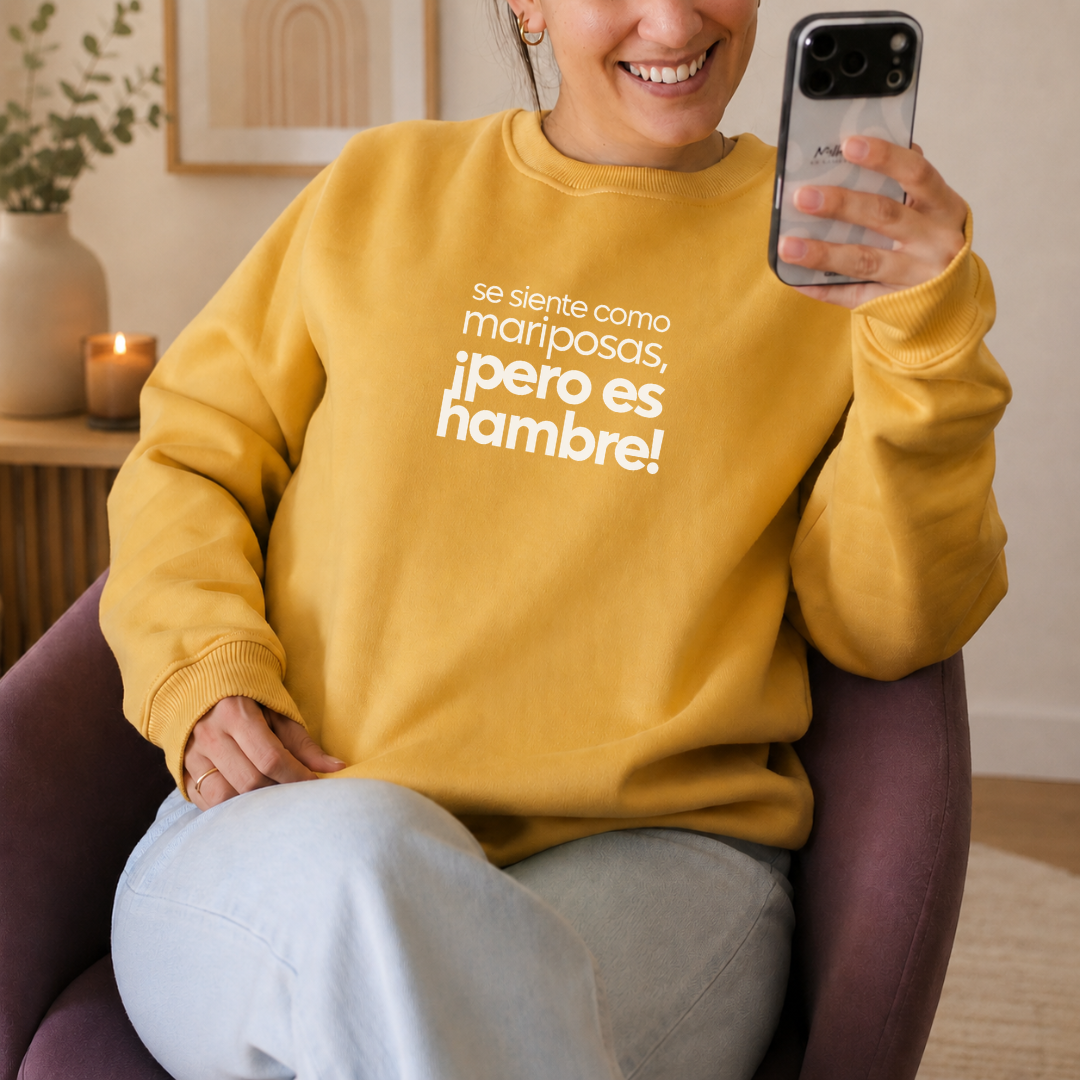 Polera l Mujer - Se siente como mariposas, ¡pero es hambre!