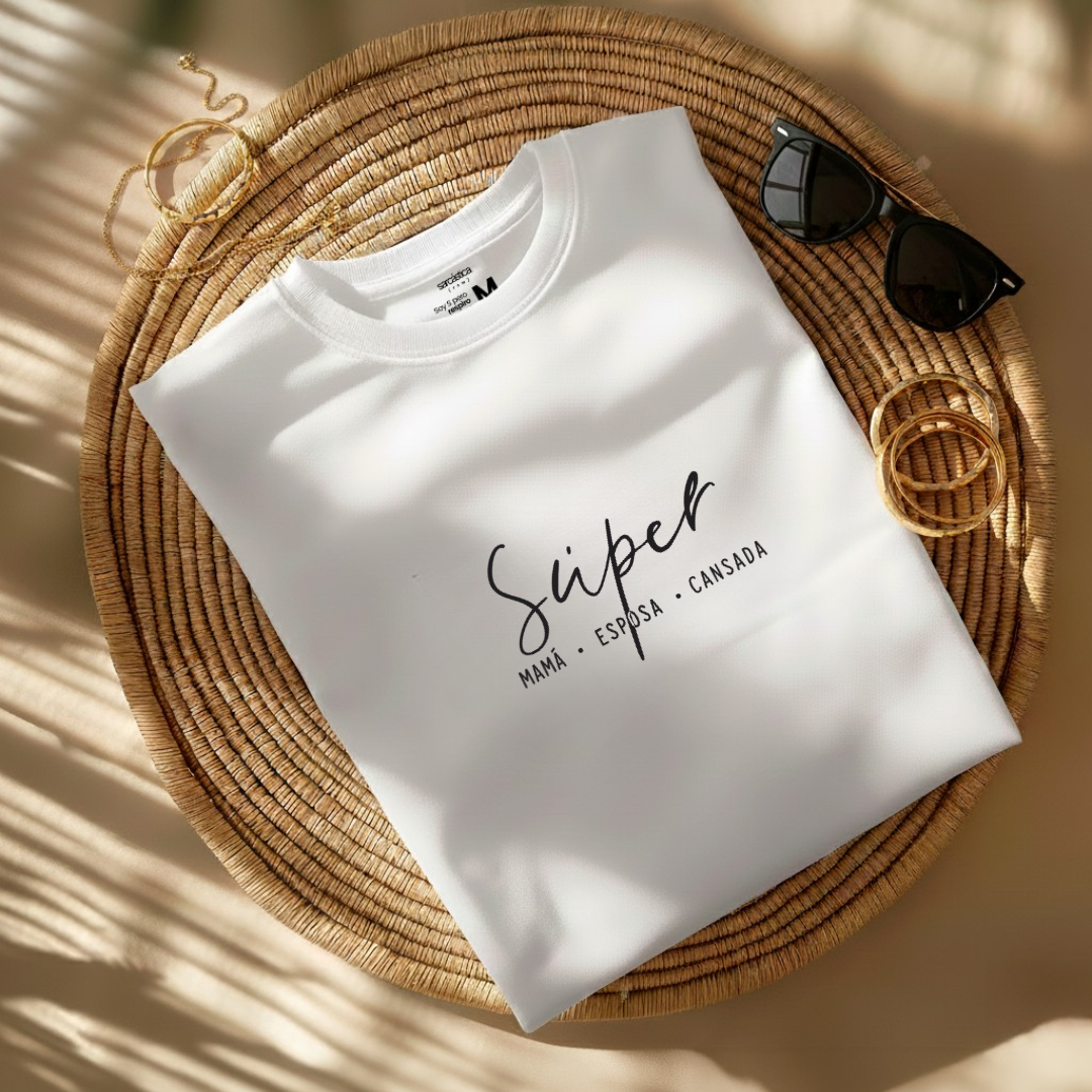 Polo Mujer Súper mamá, súper esposa, súper cansada
