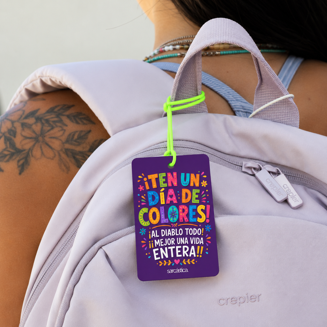 Tags de Mochila Escolar - ¡Ten un día de colores! ¡Al diablo todo!
