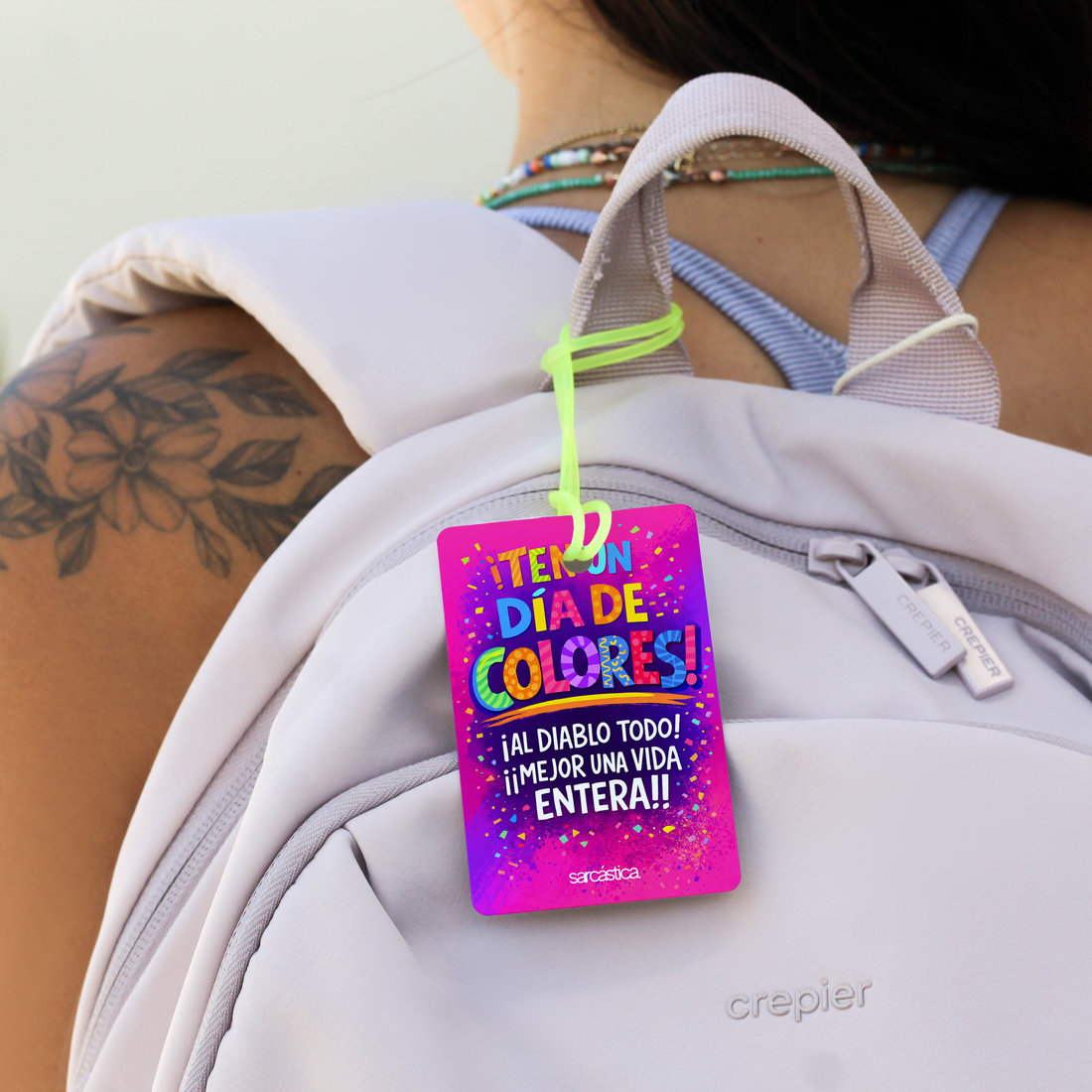 Tags de Mochila Escolar - ¡Ten un día de colores! ¡Al diablo todo!