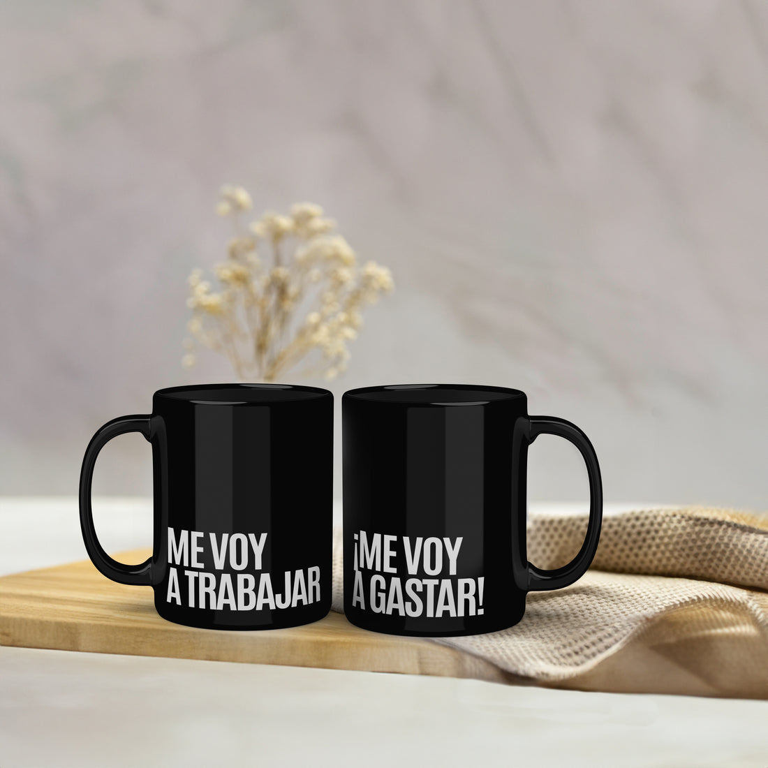 Tazas Match Me voy a trabajar - Me voy a gastar