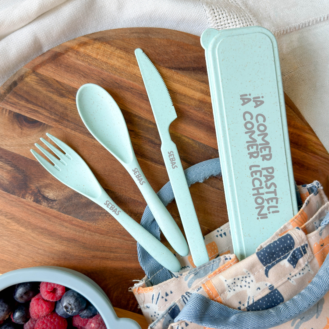 Cubiertos Bambú - ¡A comer pastel! ¡a comer lechón!