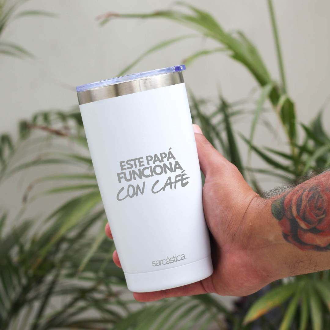 Vaso Térmico Este papá funciona con café