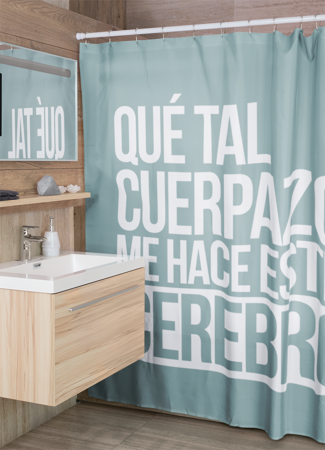 Cortina de Baño: Que tal cuerpazo me hace este cerebro