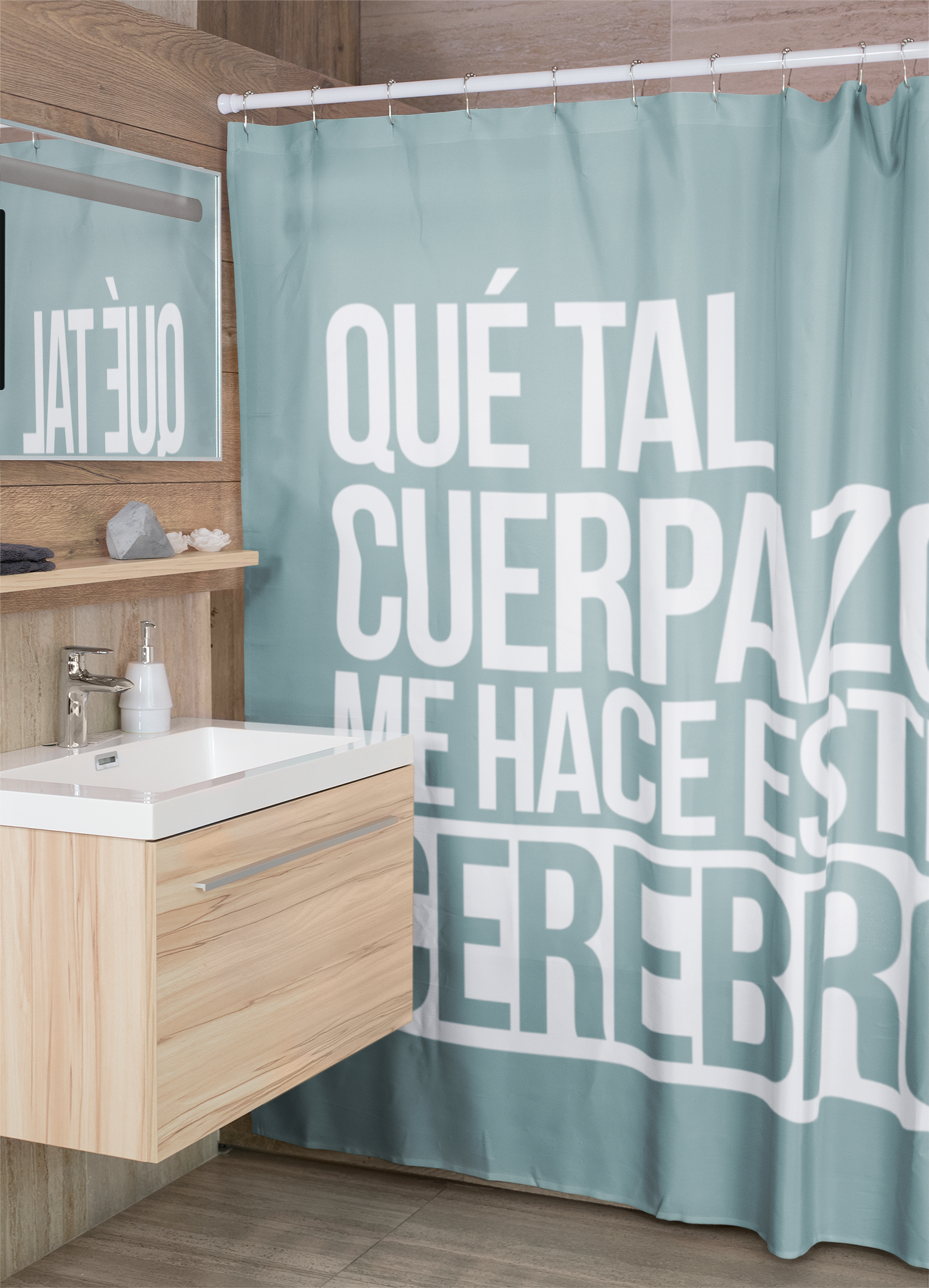 Cortina de Baño: Que tal cuerpazo me hace este cerebro