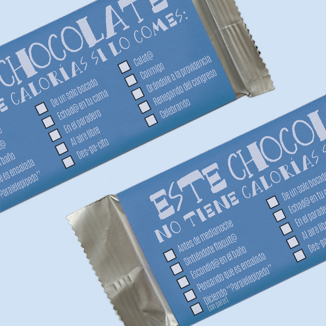 Este chocolate no tiene calorías si lo comes...