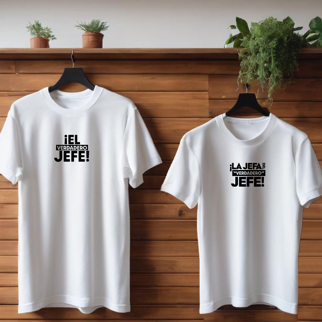 Polos Match Pareja "El jefe - La jefa del jefe"