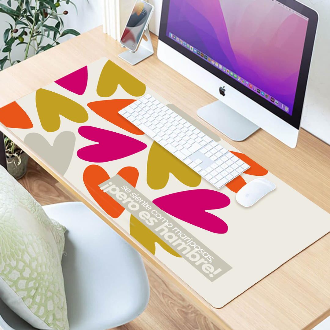 Mousepad ExtraLarge Se siente como mariposas ¡pero es hambre!