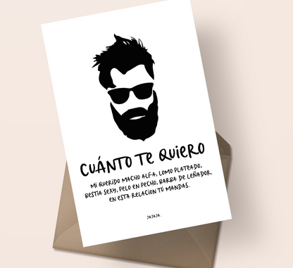 Postal Macho alfa, pelo en pecho