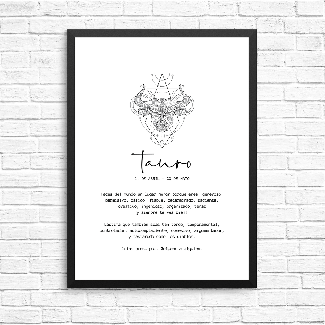 Cuadro Tauro Hombre
