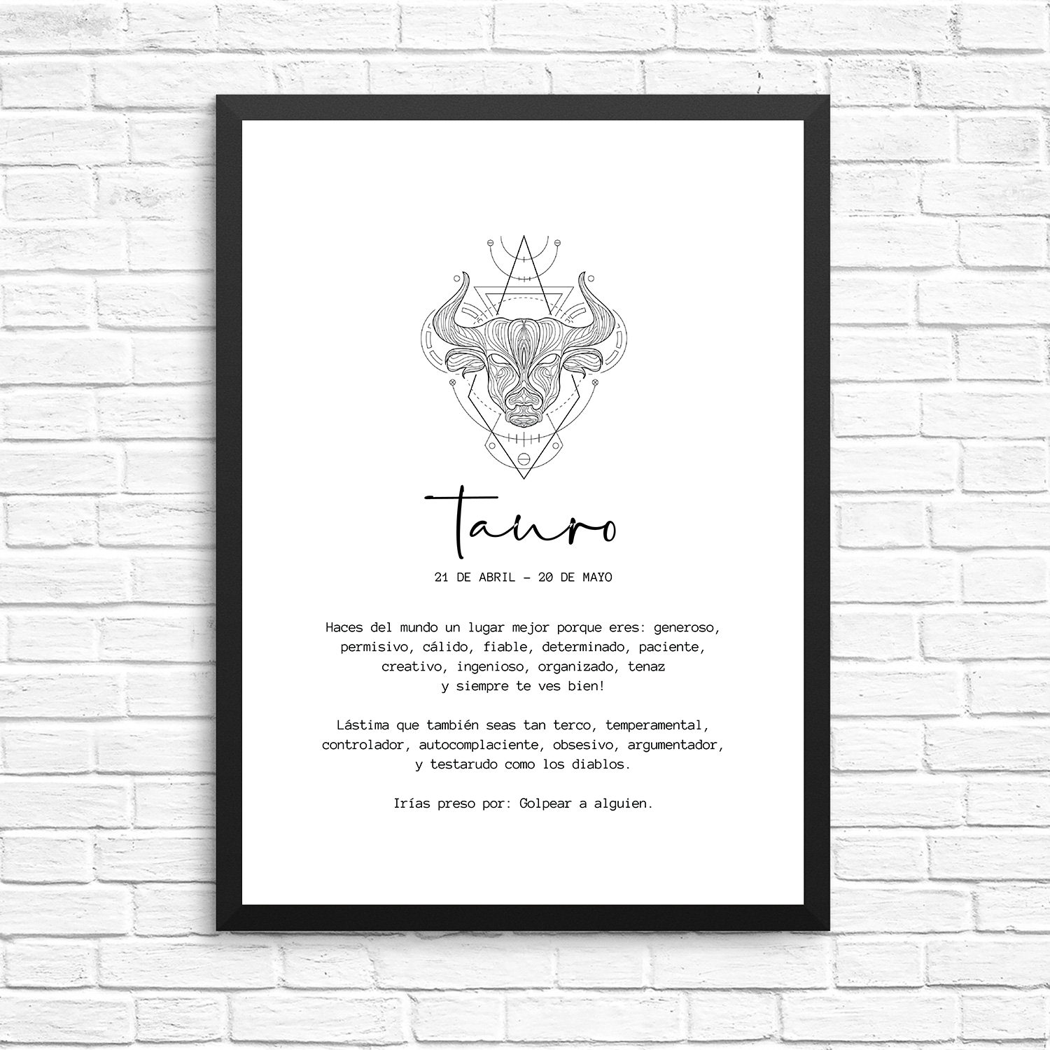 Cuadro Tauro Hombre