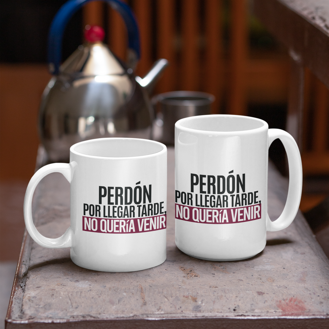 Taza Perdón por llegar tarde