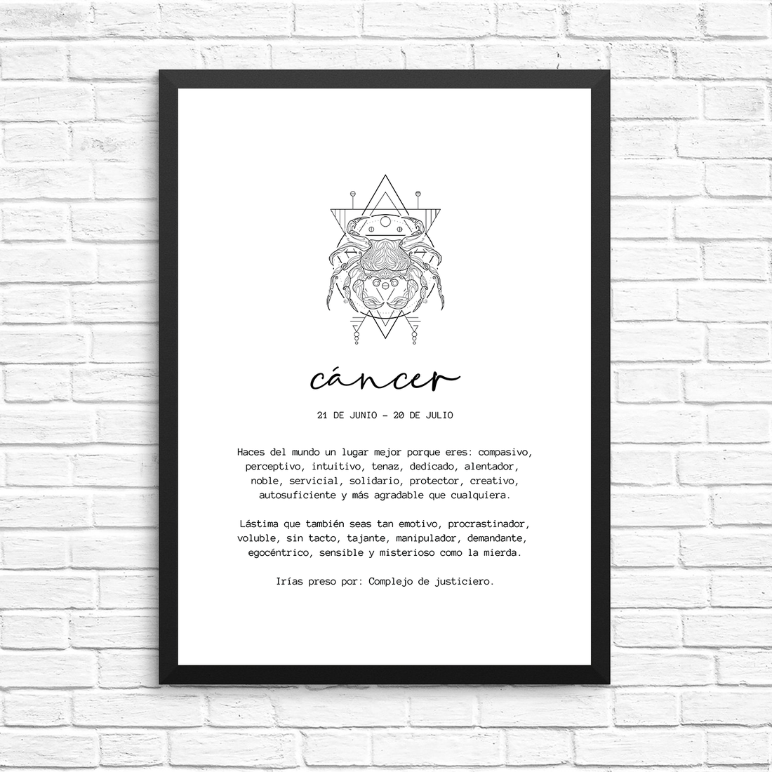 Cuadro Cáncer Hombre