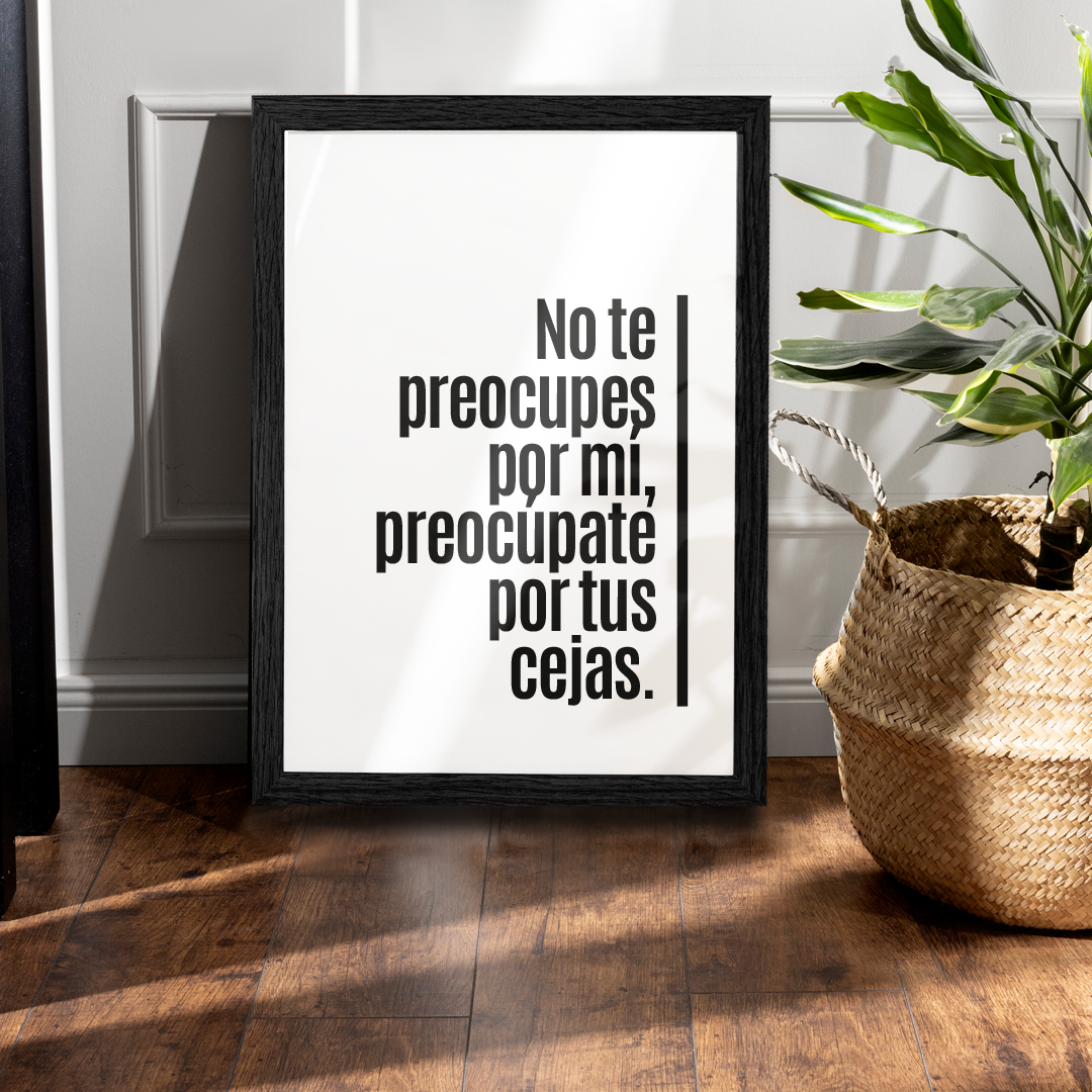 Cuadro No te preocupes por mi, preocúpate por tus cejas!