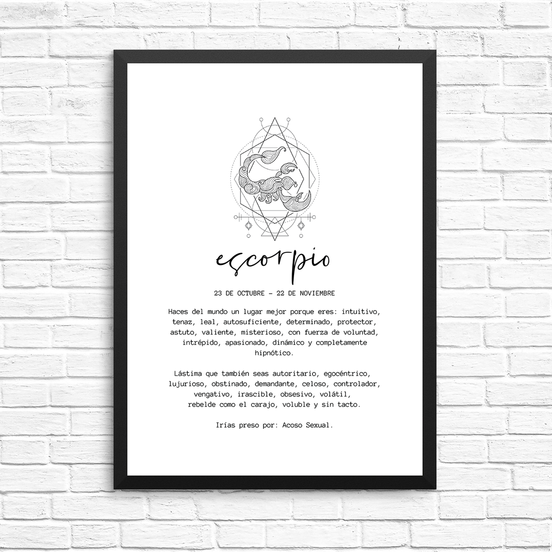 Cuadro Escorpio Hombre