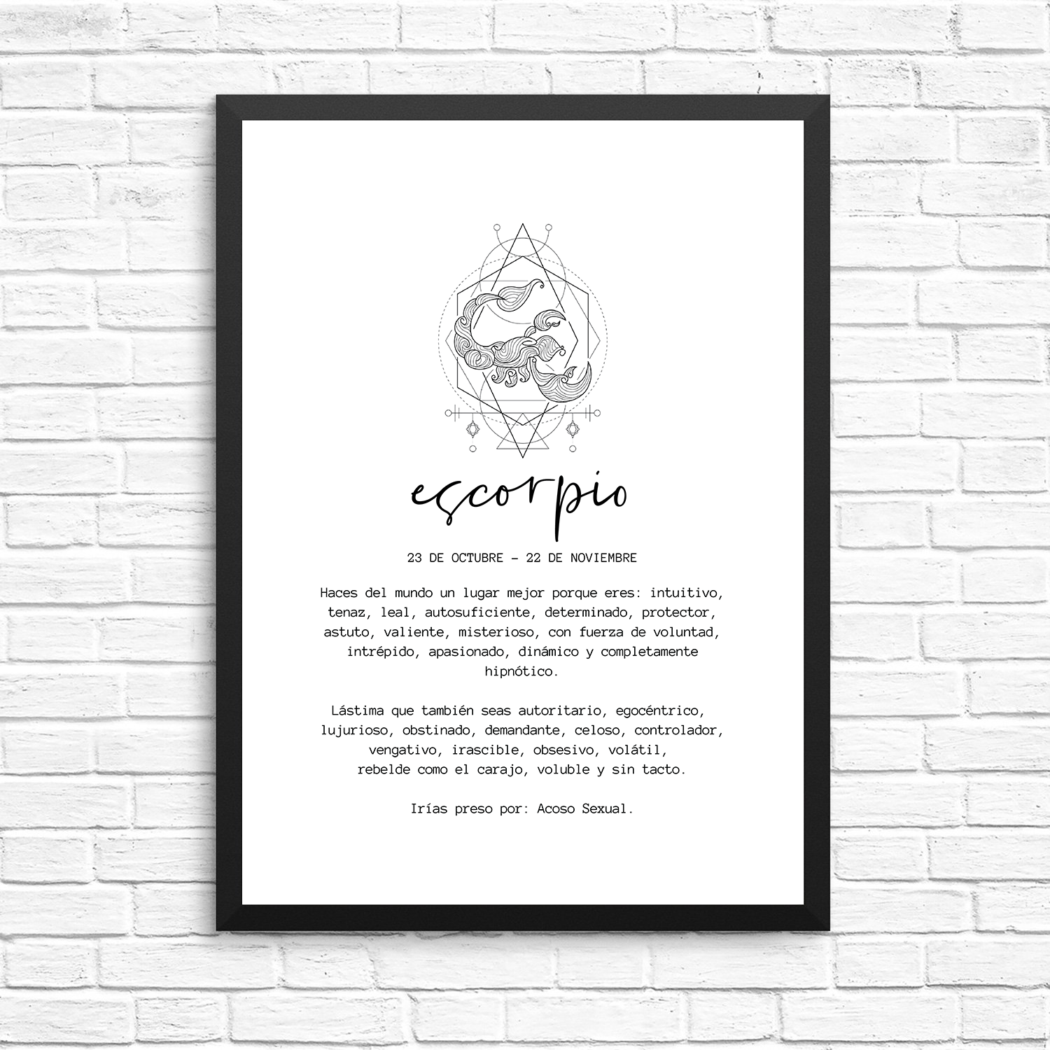 Cuadro Escorpio Hombre