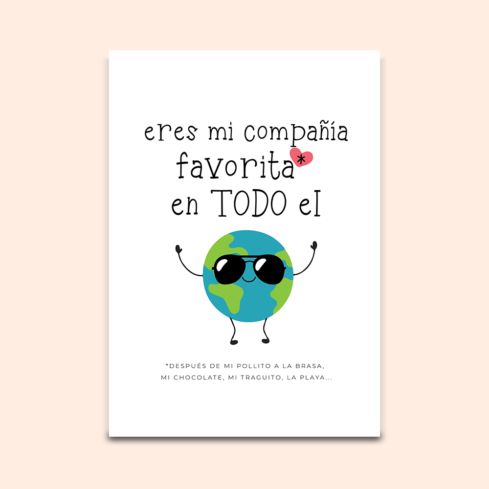 Postal Eres mi compañía favorita